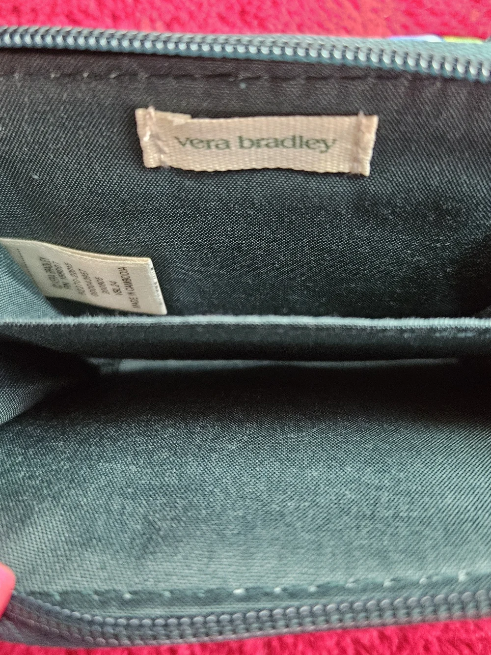 Vera Bradley Dark Green Floral Quilted Wallet - Picture 3 of 7